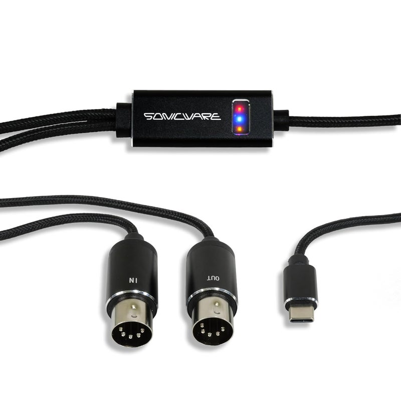 SONICWARE USB-C MIDI Interface Cable [Limited Production] – Professional-Grade, Plug & Play, Built for Serious Musicians - Image 1